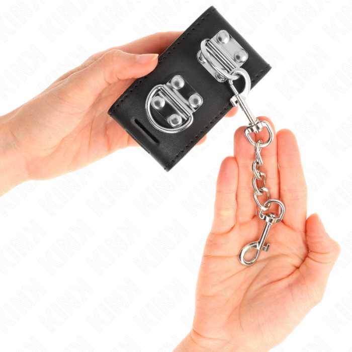 KINK - PUNHOS MULTIPOSIÃÃES COM FECHO DE CADEADO PRETO AJUSTÃVEIS 16-23 CM X 5,5 CM