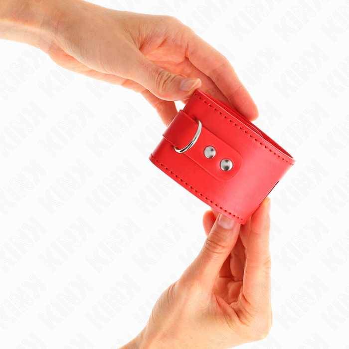KINK - PUNHOS COM FECHO DE CADEADO VERMELHO AJUSTÃVEL 16-23 CM X 5,5 CM