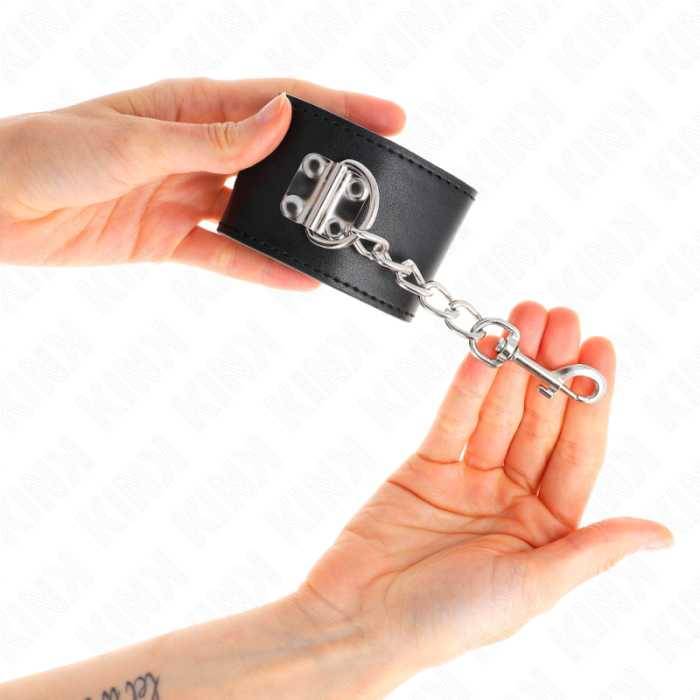 KINK - PULSO COM FECHO DE CADEADO PRETO AJUSTÃVEL 16-23 CM X 5,5 CM