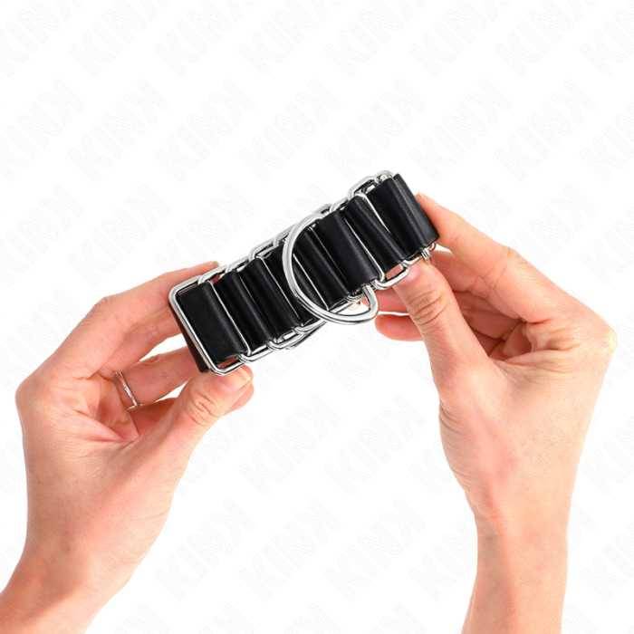 KINK - RETENÃÃES DE PULSO FINAS DOBRADIÃADAS PRETAS AJUSTRÃVEIS 16-22 CM X 3,5 CM