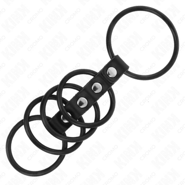 KINK - 5 ANÃIS DE SILICONE 3,8 CM A 4,8 CM CONECTADOS POR COURO