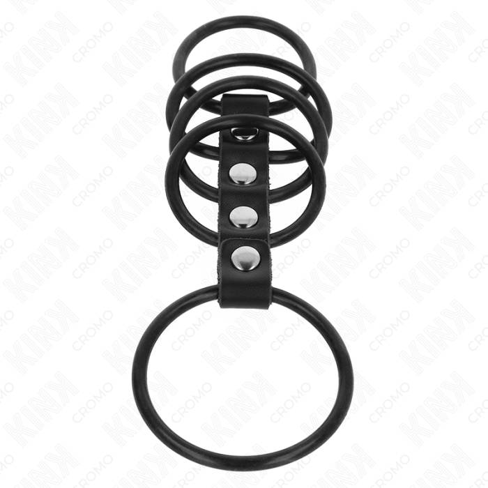 KINK - 5 ANÃIS DE SILICONE 3,8 CM A 4,8 CM CONECTADOS POR COURO