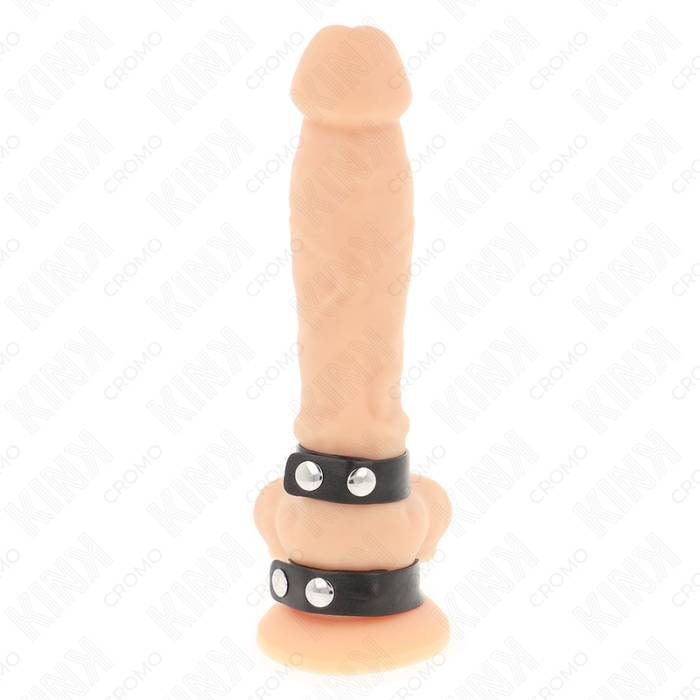 KINK - ANEL DE PÃNIS DUPLO DE COURO AJUSTÃVEL