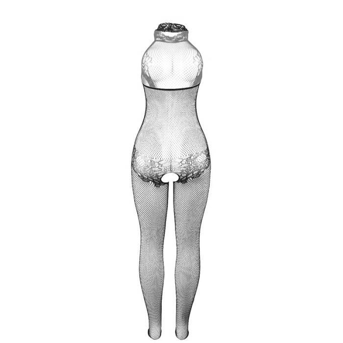 SUBBLIME - 951801 BODYSTOCKING SEM FUNDO DE REDE E RENDA COM GOLA ALTA PRETO TAMANHO ÃNICO