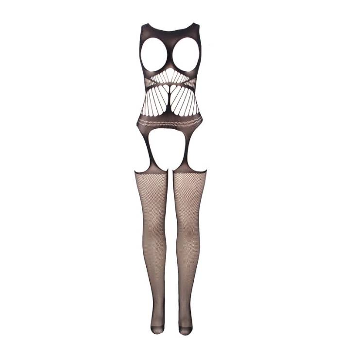 SUBBLIME - 951900 BODYSTOCKING SEM FUNDO DE REDE COM COPA E OMBROS ABERTOS PRETO TAMANHO ÃNICO