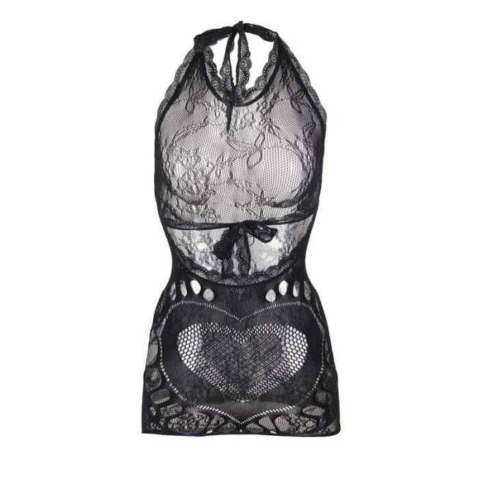 SUBBLIME - 952075 VESTIDO CURTO DE REDE COM DETALHE NAS COSTAS E CORAO PRETO TAMANHO ÃNICO