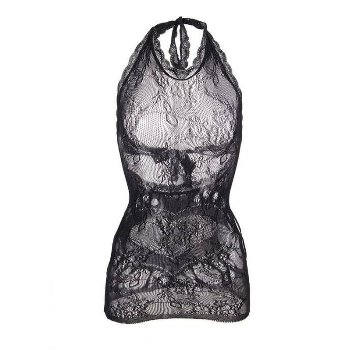 SUBBLIME - 952075 VESTIDO CURTO DE REDE COM DETALHE NAS COSTAS E CORAO PRETO TAMANHO ÃNICO