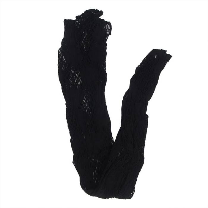 SUBBLIME - 952129 BODYSTOCKING DE REDE COM DESIGN DE VESTIDO E DETALHES FLORAIS PRETO TAMANHO ÃNICO