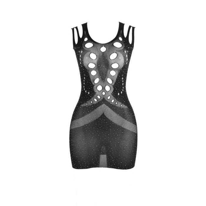 SUBBLIME - 952198 BODYSTOCKING DE REDE COM DIAMANTES BRILHANTES PRETO TAMANHO ÃNICO