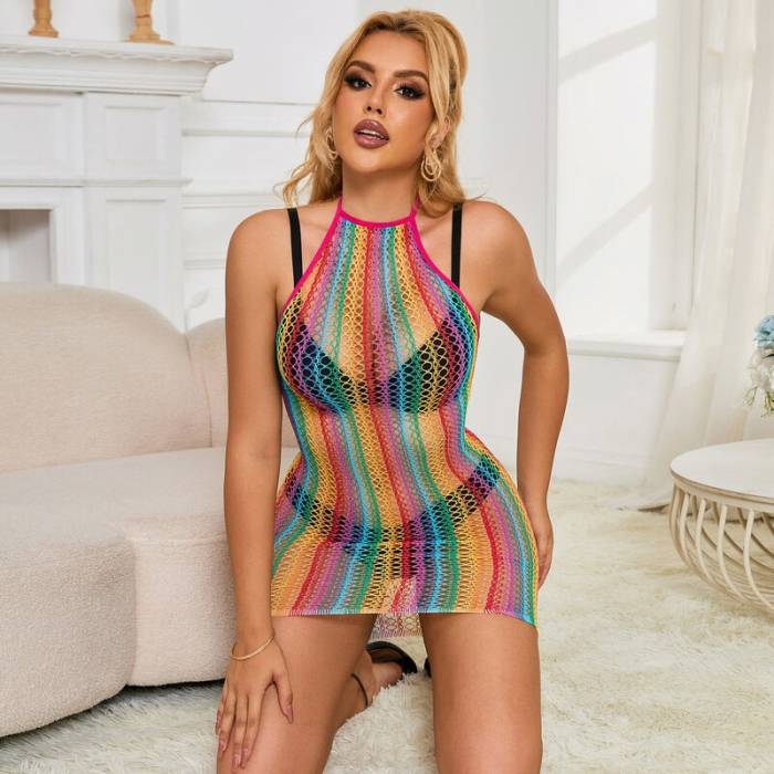 SUBBLIME - 952341 BODYSTOCKING RAINBOW FISHNET TAMANHO ÃNICO