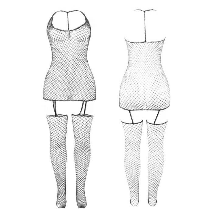 SUBBLIME - 951955 BODYSTOCKING DE REDE ARRASTO BRILHANTE TAMANHO ÃNICO