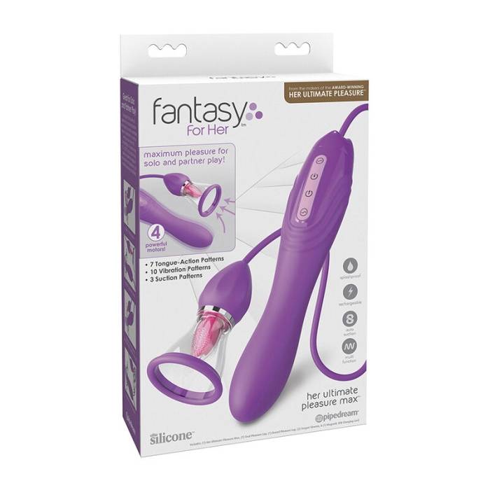 FANTASY FOR HER - MANGUEIRA DE SUCÃÃO MAX PLEASURE COM LÃNGUA ESTIMULANTE ROXA