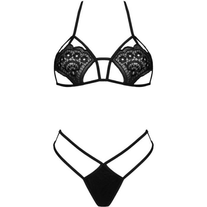 LIVCO CORSETTI FASHION - JIMENA LC 20216 BRA + TANGA PRETO TAMANHO ÚNICO