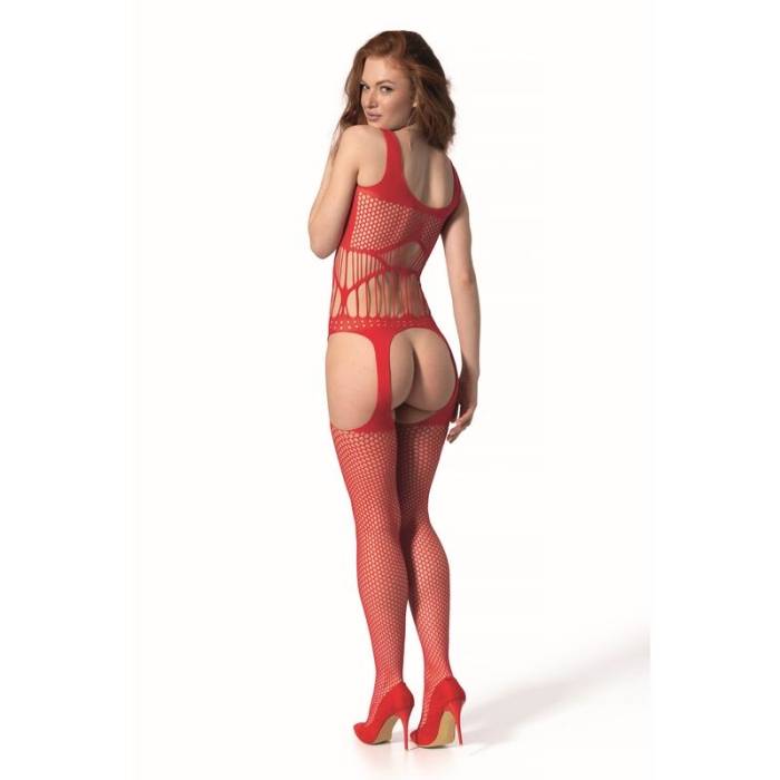 PASSION - BS 106 BODYSTOCKING VERMELHO TAMANHO ÃNICO