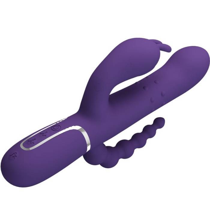 PRETTY LOVE - CAMMY TRIPLO VIBRADOR MULTIFUNÃÃO 4 EM 1 ROXO