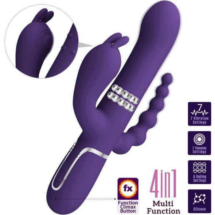 PRETTY LOVE - CAMMY TRIPLO VIBRADOR MULTIFUNÃÃO 4 EM 1 ROXO
