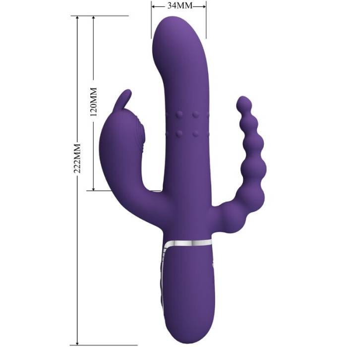 PRETTY LOVE - CAMMY TRIPLO VIBRADOR MULTIFUNÃÃO 4 EM 1 ROXO