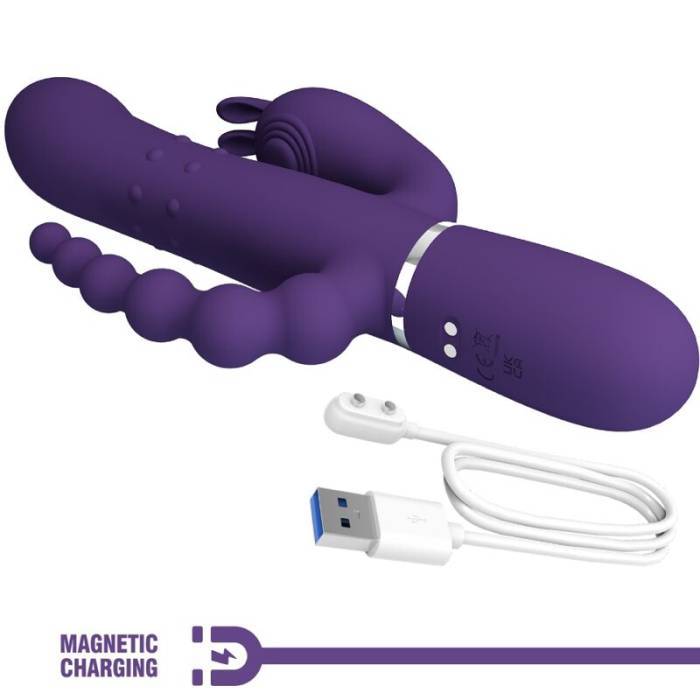 PRETTY LOVE - CAMMY TRIPLO VIBRADOR MULTIFUNÃÃO 4 EM 1 ROXO