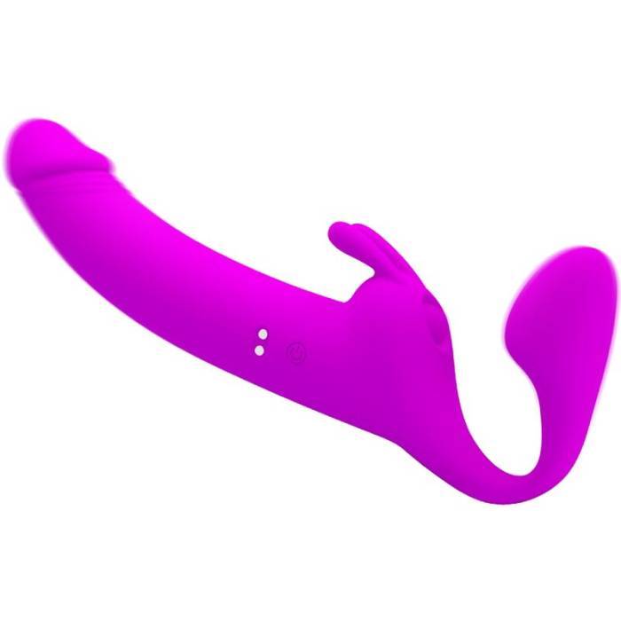 PRETTY LOVE - ZANINI STRAPLESS STRAP-ON 10 VIBRAÃÃES ROXO