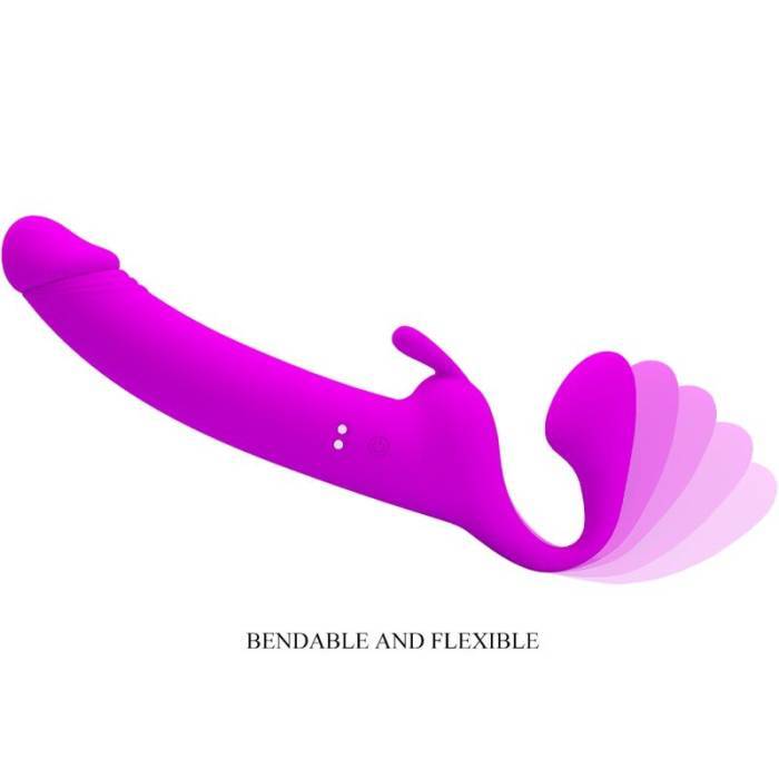PRETTY LOVE - ZANINI STRAPLESS STRAP-ON 10 VIBRAÃÃES ROXO