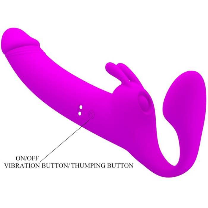 PRETTY LOVE - ZANINI STRAPLESS STRAP-ON 10 VIBRAÃÃES ROXO