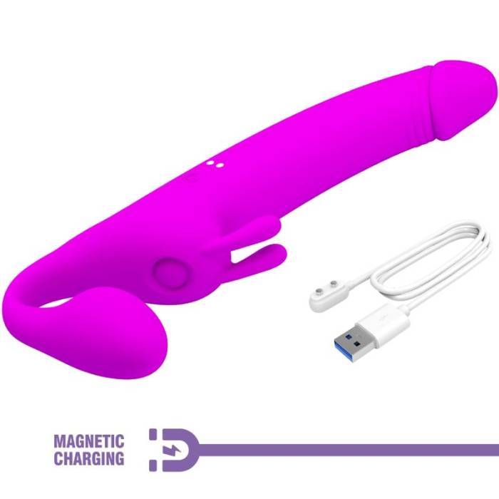 PRETTY LOVE - ZANINI STRAPLESS STRAP-ON 10 VIBRAÃÃES ROXO