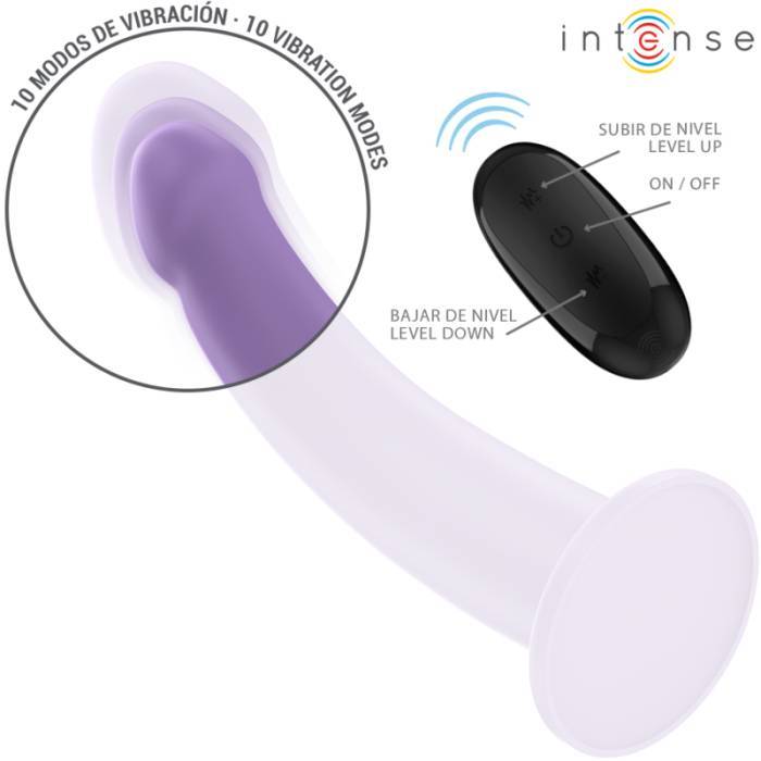 INTENSE - EDDIE VIBRADOR 17,5 CM 10 VIBRAÃÃES ROXO CONTROLE REMOTO