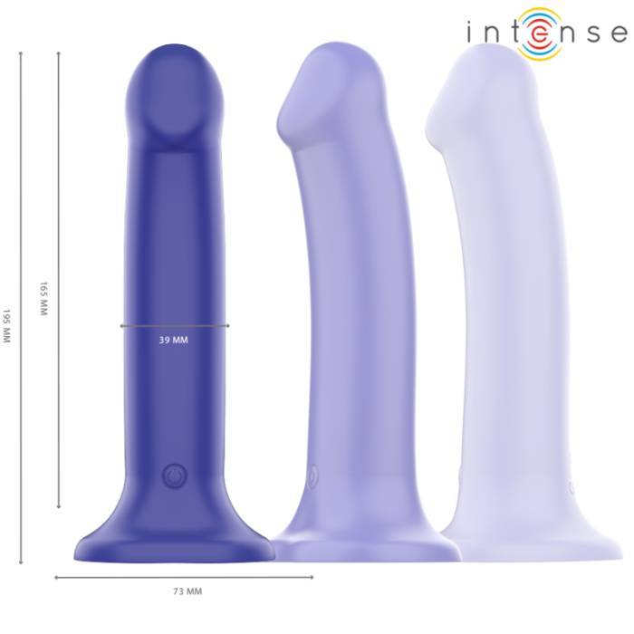INTENSE - VICTORIA VIBRADOR COM VENTOSA 10 VIBRAÃÃES AZUL ESCURO CONTROLE REMOTO