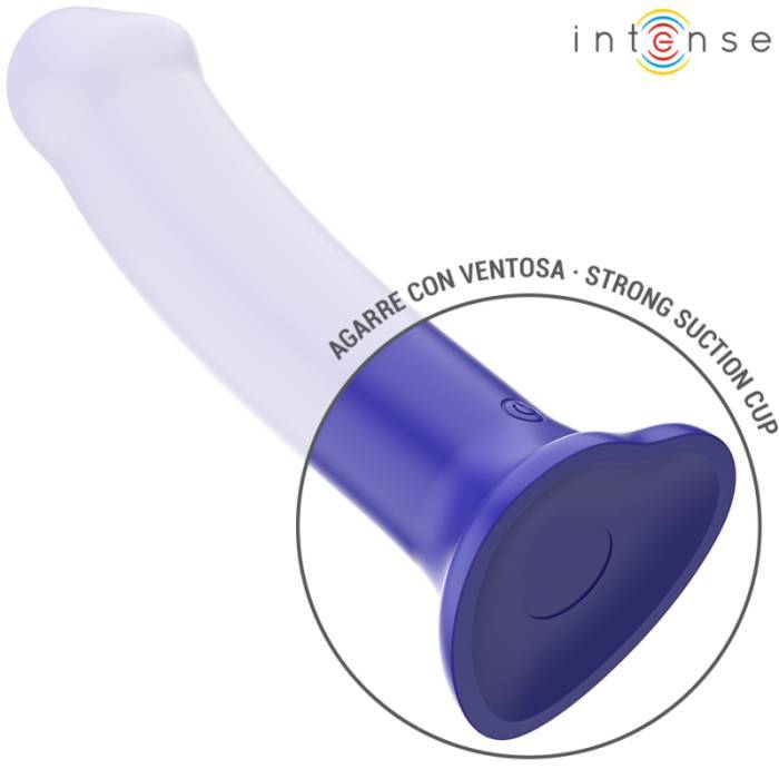 INTENSE - VICTORIA VIBRADOR COM VENTOSA 10 VIBRAÃÃES AZUL ESCURO CONTROLE REMOTO