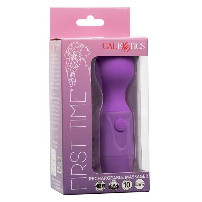 CALEXOTICS - FIRST TIME MASSAGEADOR RECARREGÃVEL 10 VIBRAÃÃES ROXO