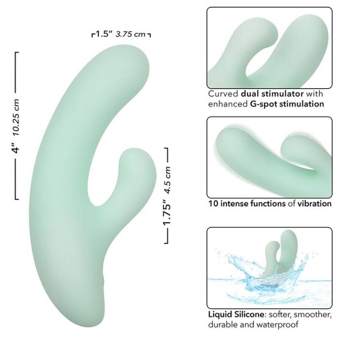 CALEXOTICS - PACIFICA FIJI VIBRADOR E ESTIMULADOR PONTO G 10 VIBRAÃÃES AQUA