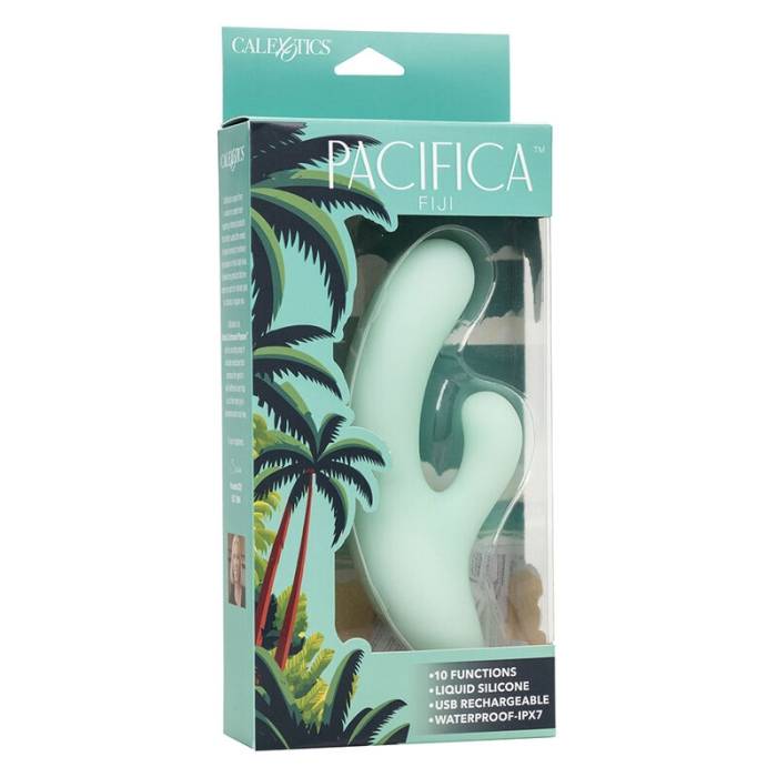 CALEXOTICS - PACIFICA FIJI VIBRADOR E ESTIMULADOR PONTO G 10 VIBRAÃÃES AQUA