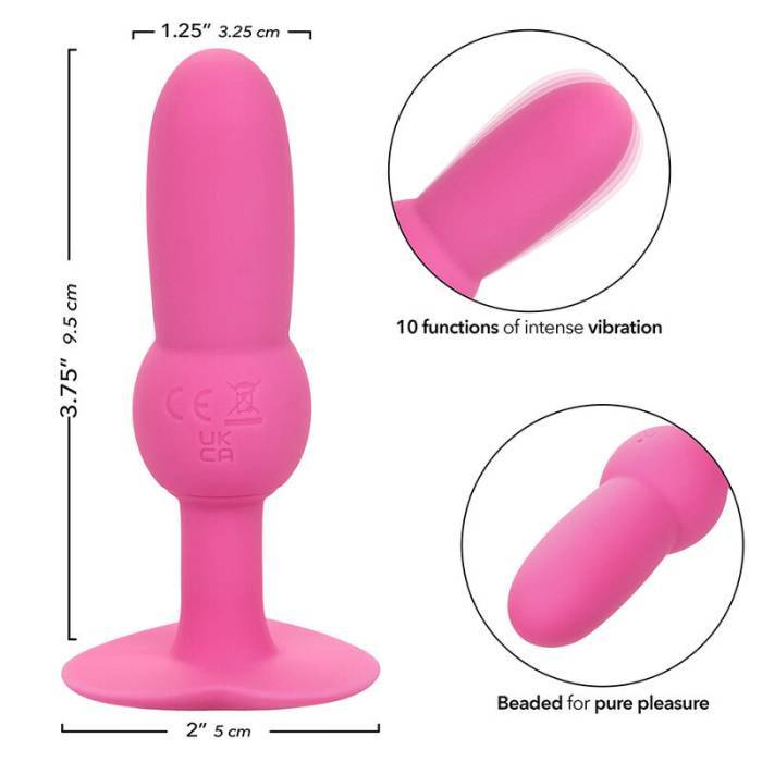 CALEXOTICS - FIRST TIME PLUG ANAL SONDA DE CONTAS 10 VIBRAÃÃES ROSA