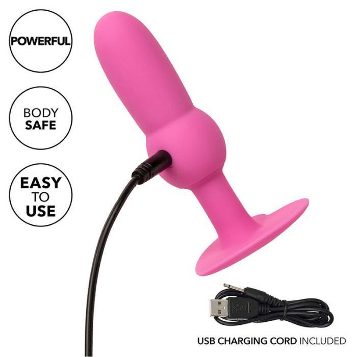 CALEXOTICS - FIRST TIME PLUG ANAL SONDA DE CONTAS 10 VIBRAÃÃES ROSA