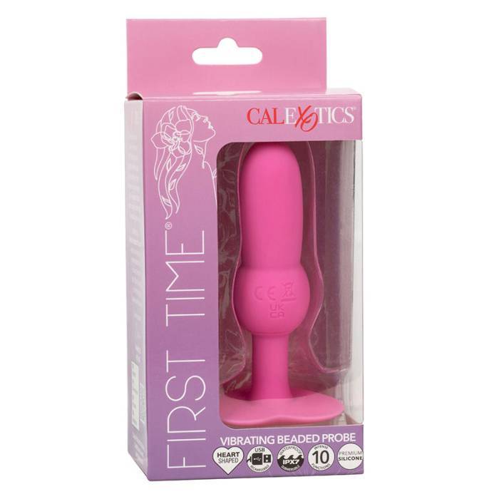CALEXOTICS - FIRST TIME PLUG ANAL SONDA DE CONTAS 10 VIBRAÃÃES ROSA