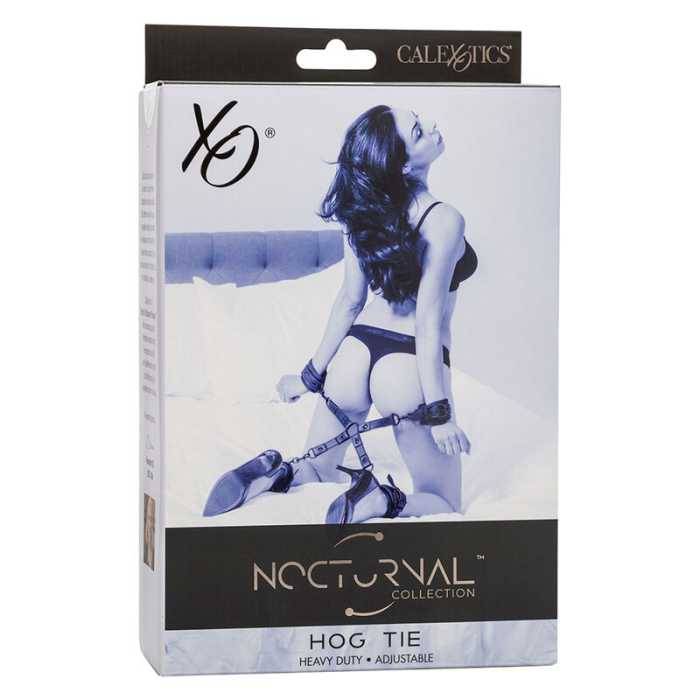 CALEXOTICS - NOCTURNAL CONECTOR HOG TIE CUERO AJUSTÃVEL PRETO