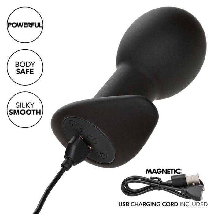 CALEXOTICS - ROCK BOTTOM PLUG ANAL 10 VIBRAÃÃES SILICONE PRETO