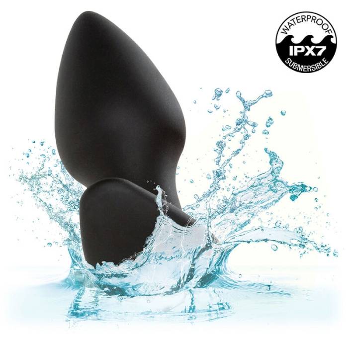 CALEXOTICS - ROCK BOTTOM PLUG ANAL PERFEITO 10 VIBRAÃÃES SILICONE PRETO