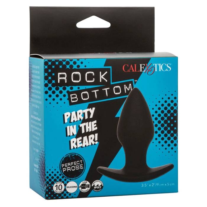 CALEXOTICS - ROCK BOTTOM PLUG ANAL PERFEITO 10 VIBRAÃÃES SILICONE PRETO
