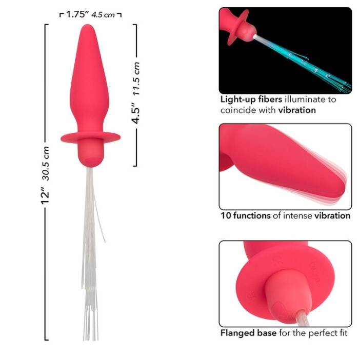 CALEXOTICS - SOUTHERN LIGHTS LIGHT UP ANAL PLUG 10 VIBRAÃÃES SILICONE ROSA
