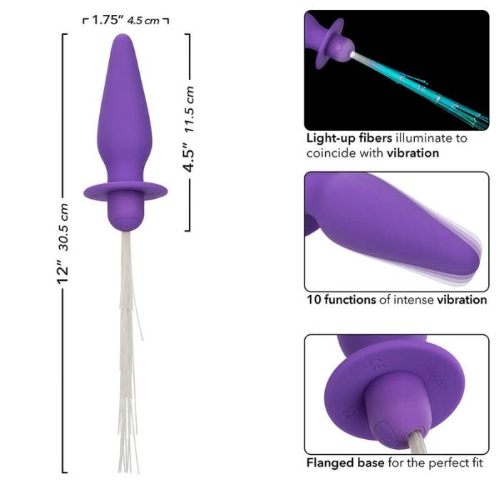 CALEXOTICS - SOUTHERN LIGHTS LIGHT UP ANAL PLUG 10 VIBRAÃÃES SILICONE ROXO