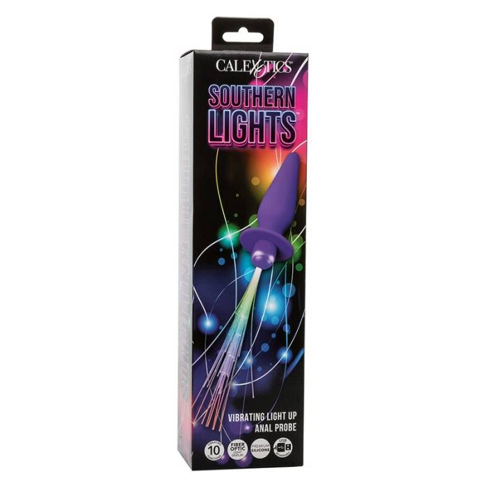 CALEXOTICS - SOUTHERN LIGHTS LIGHT UP ANAL PLUG 10 VIBRAÃÃES SILICONE ROXO