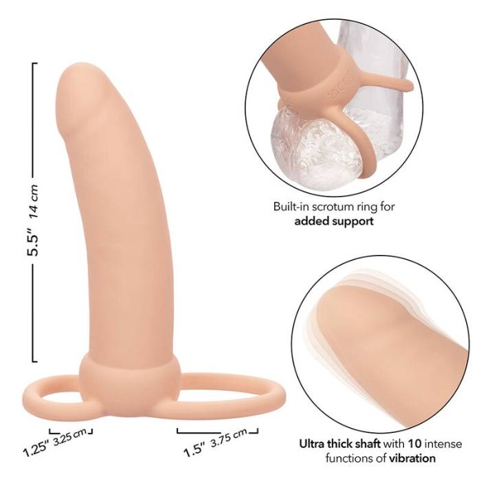 CALEXOTICS - MAXX THICK DUAL PENETRATOR 10 VIBRAÃÃES CARNE