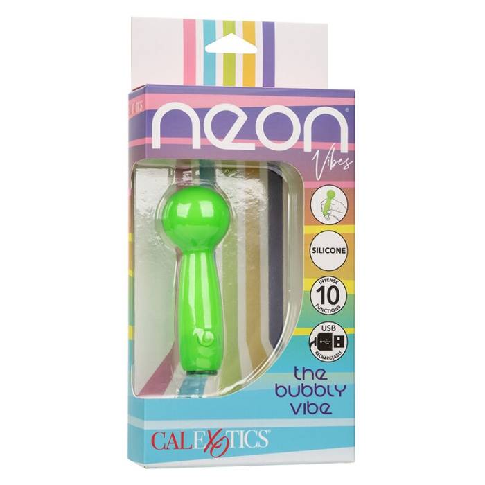 CALEXOTICS - NEON VIBES BUBBLY VIBE O MINI MASSAGEADOR 10 VIBRAÃÃES VERDE