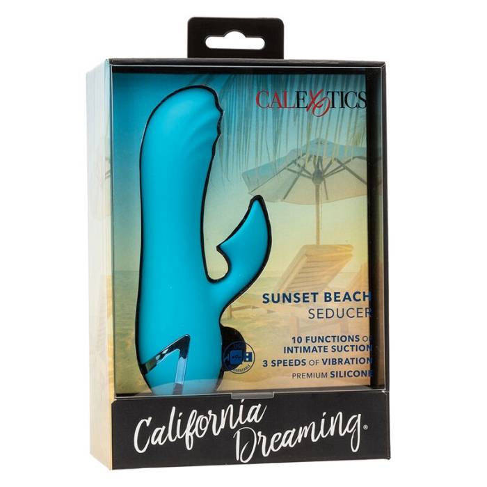 CALEXOTICS - SUNSET BEACH SEDUCER VIBRADOR E ESTIMULADOR 10 FUNÃÃES AZUL