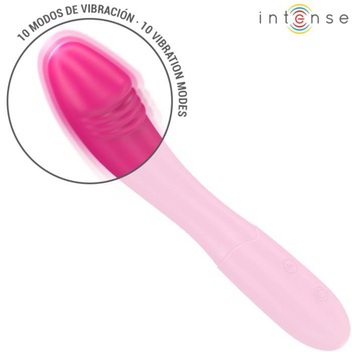 INTENSE - BELINDA VIBRADOR 19 CM FLEXÃVEL 10 VIBRAÃÃES ROSA