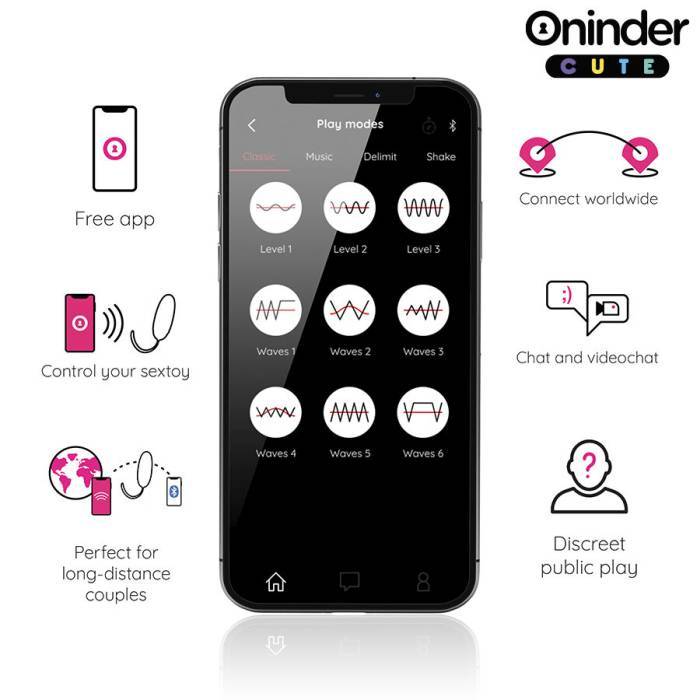 ONINDER CUTE - OVO DE SILICONE COM VIBRO-ONDAS E PRAZER DE AMOR - APLICATIVO MUNDIAL GRATUITO