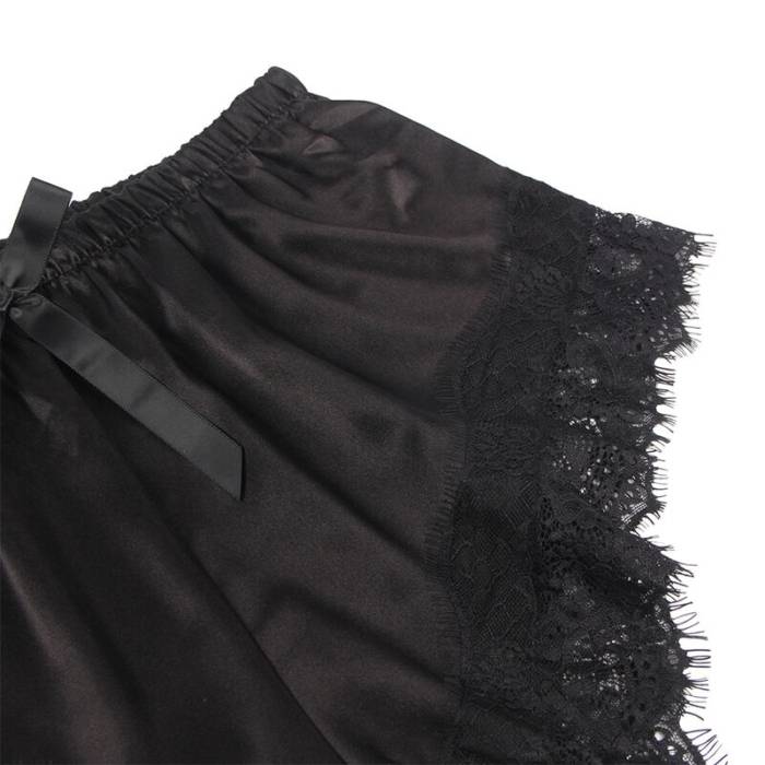 SUBBLIME - 953942 CAMISOLA DE SEDA CASUAL + CALÃA DE RENDA PRETA L/XL