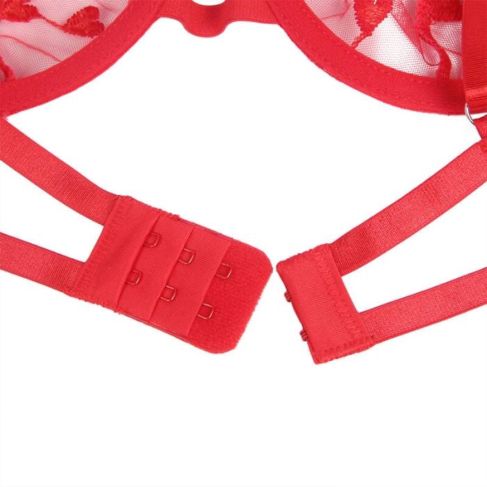 SUBBLIME - 954338 SUTIÃ COM ESTAMPA DE CORAÃÃO + TANGA + CINTO-LIGA VERMELHO L/XL