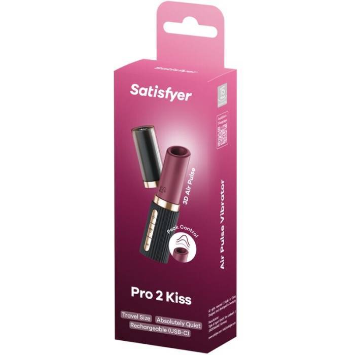 SATISFYER - PRO 2 KISS WAVE ESTIMULADOR DE CLITÃRIS GARNET / PRETO